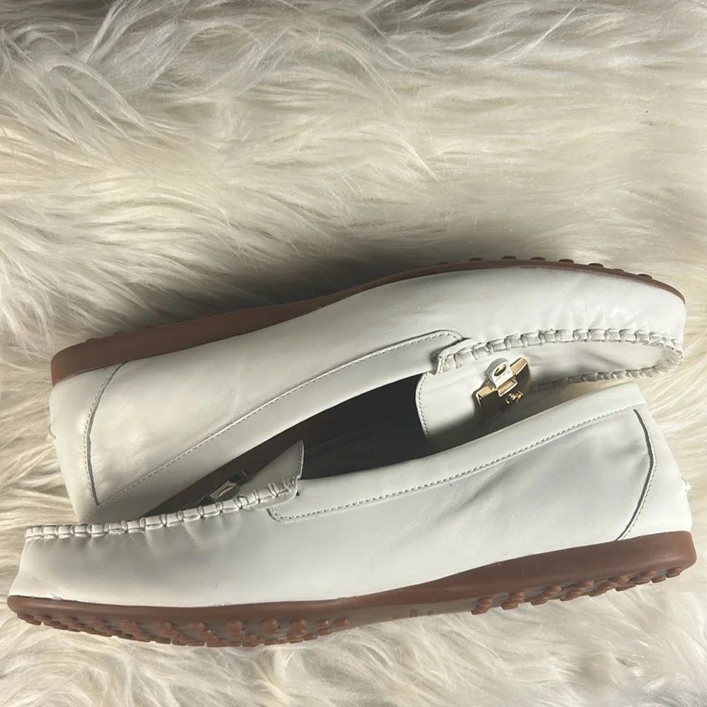 KATE SPADE Loafers Women's Size 8 Kate Spade Carmen S1350018 White Leather Shoes - Picture 11 of 15
